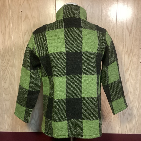 Green & Black Plaid cropped wool jacket womens size medium Keren Hart - Picture 4 of 8
